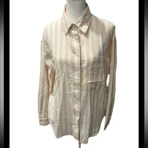 Live 4 Truth Cotton Blend Striped Orange & White Blouse New With Tags